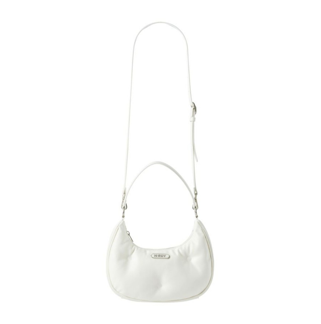 ●NERDY● Stamp shirring hobo bag (2色) ノルディ NERDY STAMP SHIRRING HOBO BAG （SILVER） スタンプ