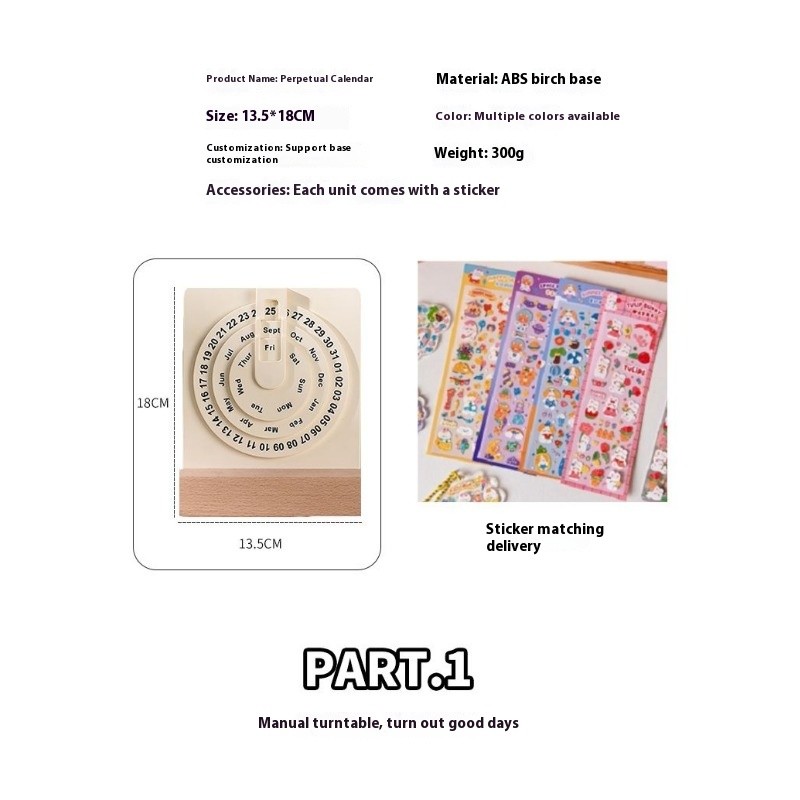 Creative Calendar, Turntable Perpetual Calendar Calendar, 2025 Desk ...