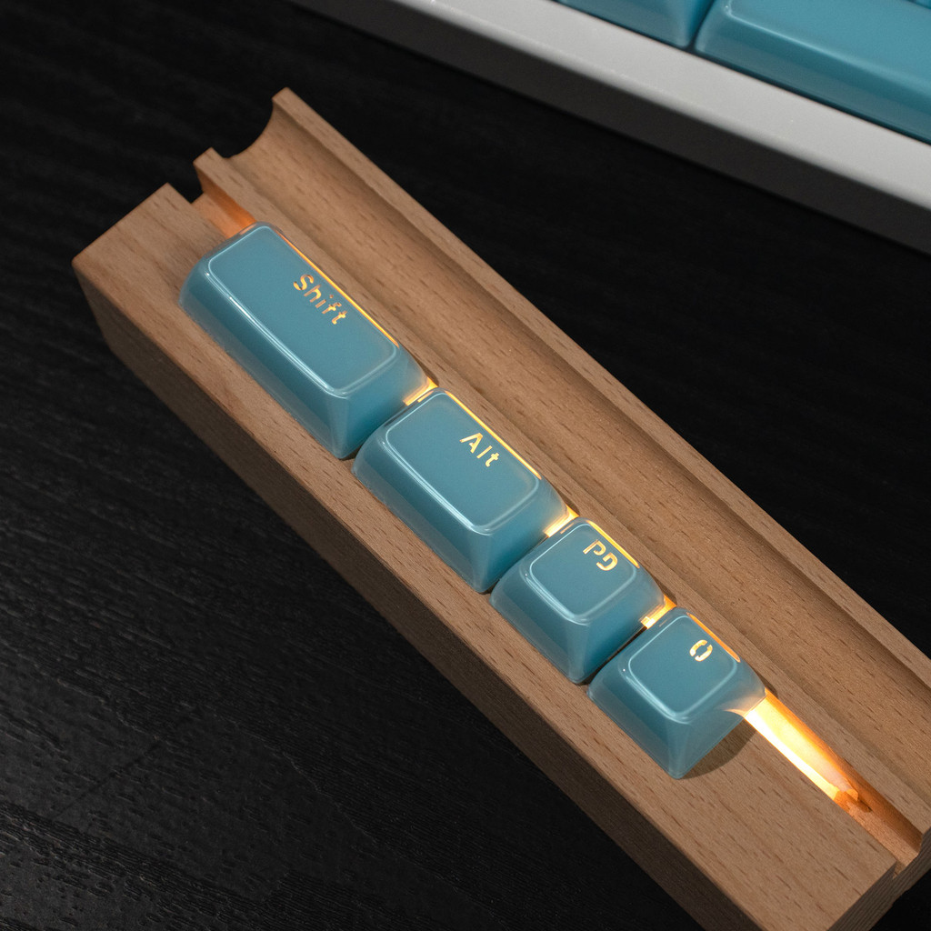 Crystal Pink / Blue / White keycap MDA profile Double shot Light ...