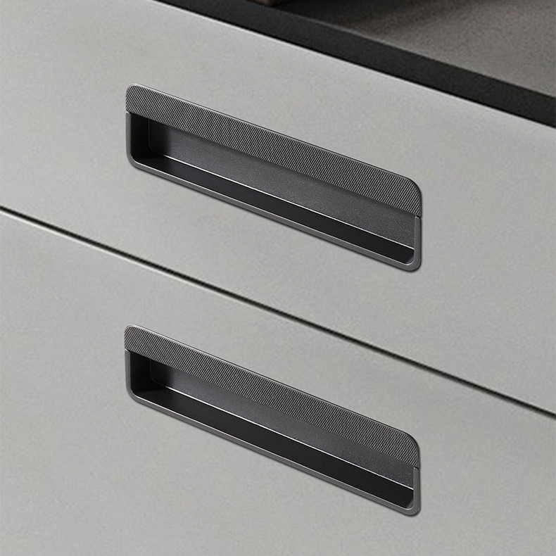 Modern Minimalist Black Recessed Sliding Door Handle Built-In Extended ...