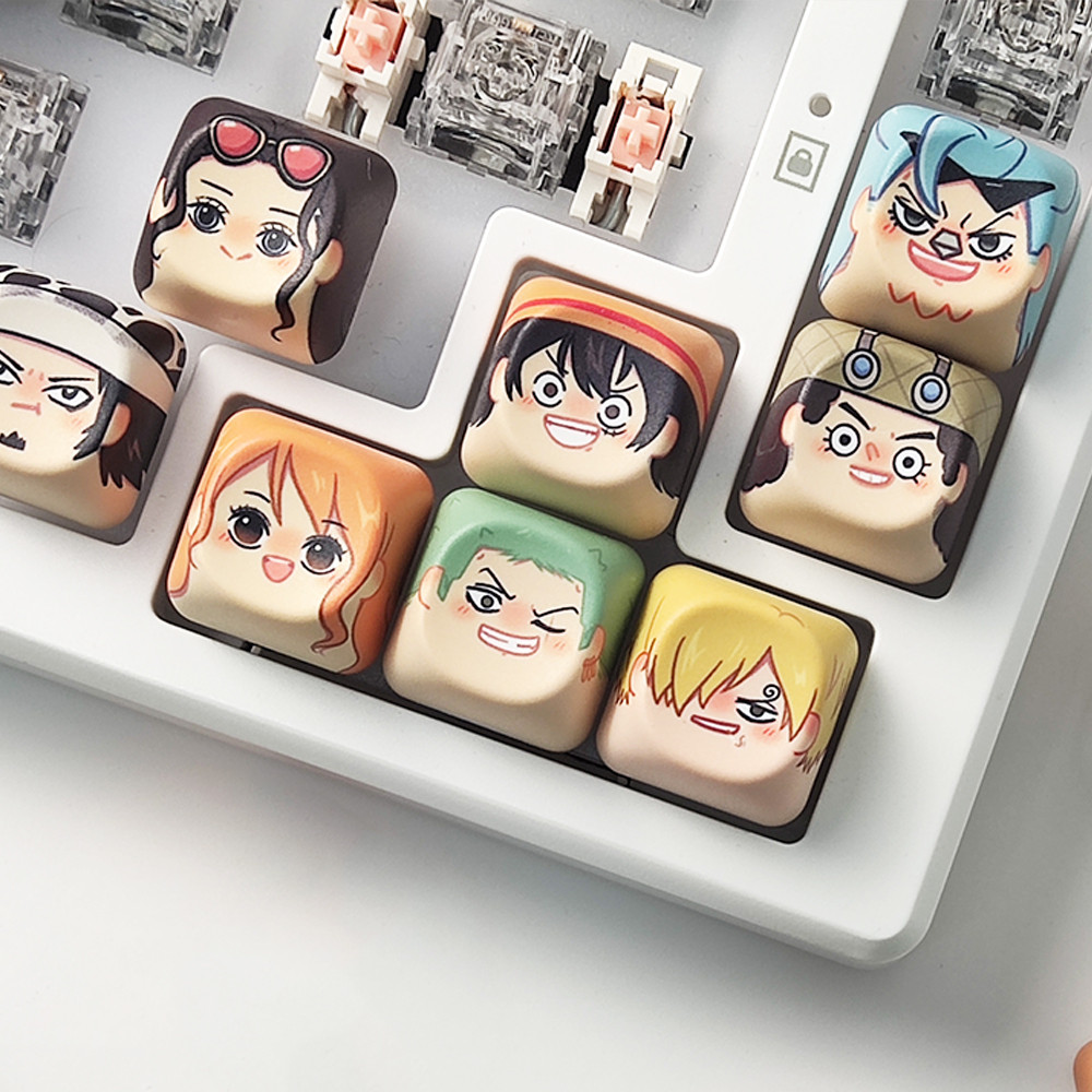 One Piece Keycaps MOA Profile PBT Five-sided Dye Sublimation Luffy Zoro ...