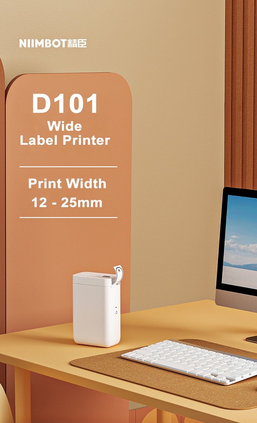 NIIMBOT D101 Label Maker 10-25mm, Wireless Bluetooth Portable Price Tag ...