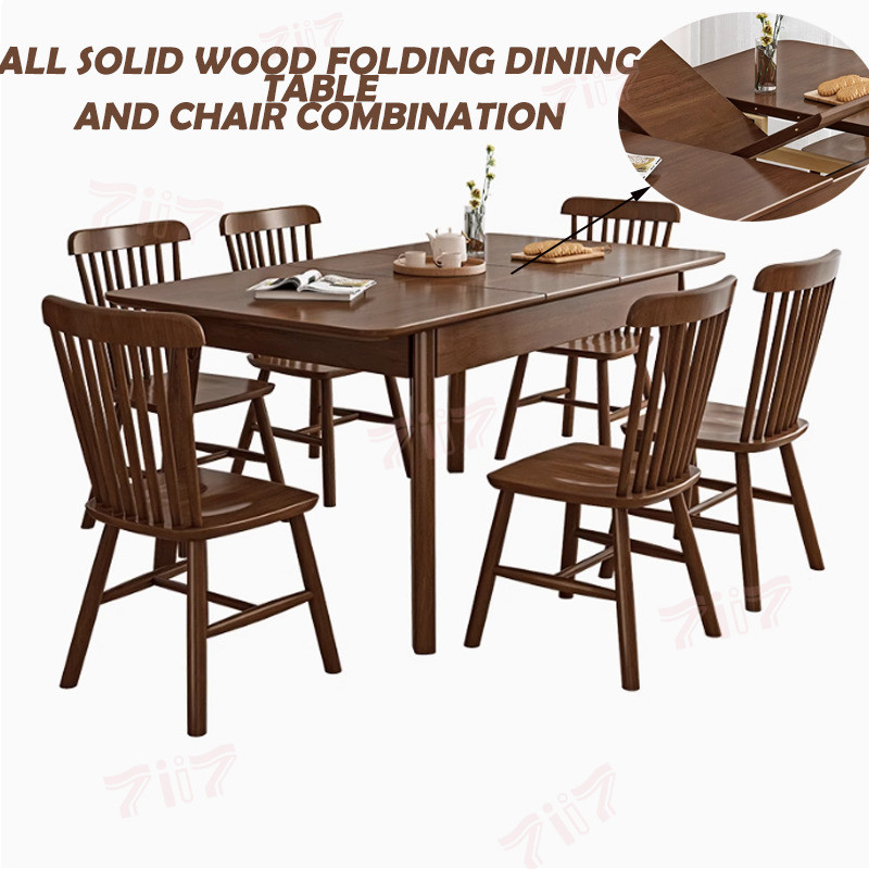 Nordic Solid Wood Folding Chair Combination For Small Household Use ...