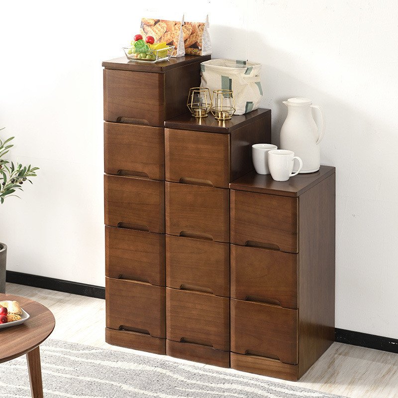 Solid Wood Drawer Storage Cabinet Bedroom Locker Under Desk Drawer ...