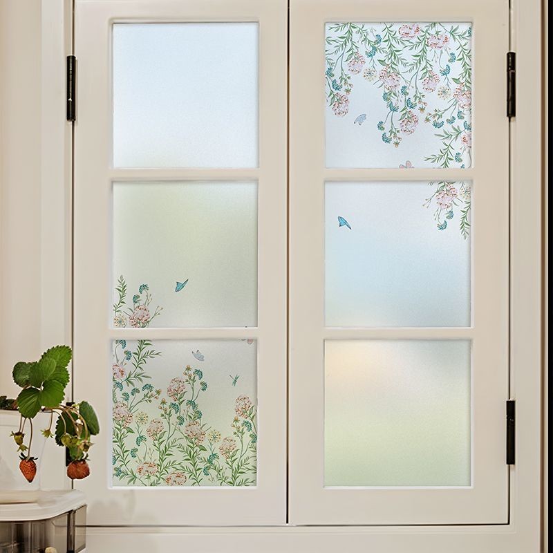 PVC Material French Retro Glass Film Bathroom Kitchen Privacy Window ...