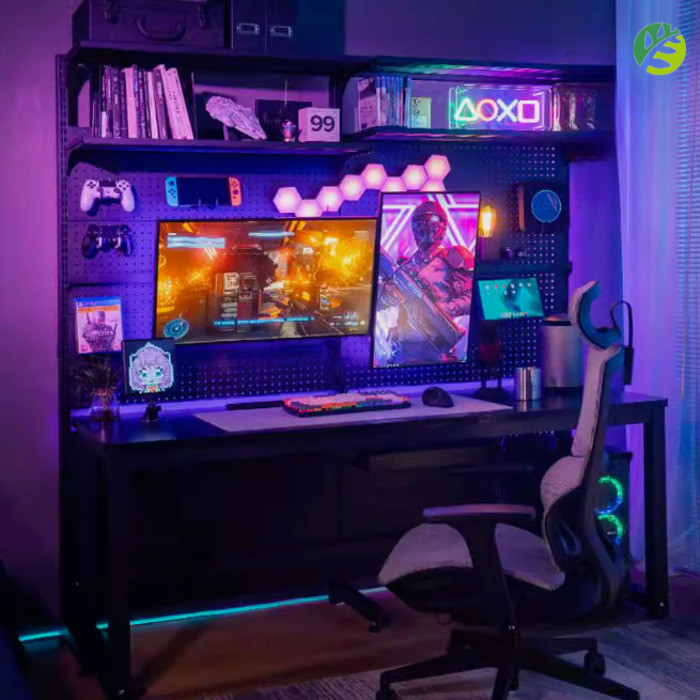 GT Study Table Electric Lifting Hole Board Desktop Computer Bookshelf ...