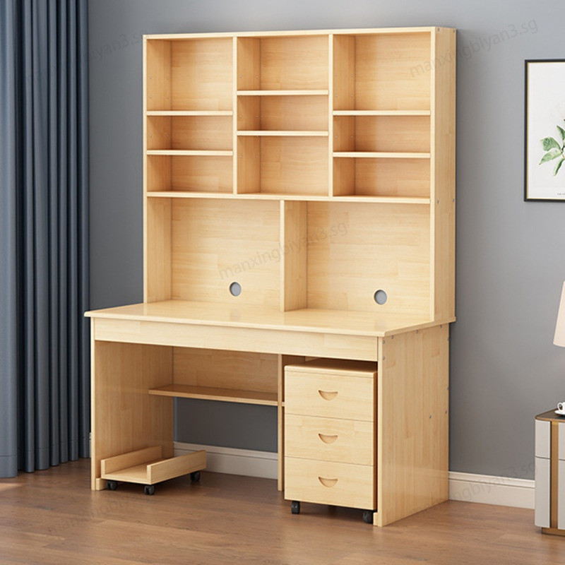 Solid Wood Desk Integrated Simplicity Study Table Home Combination ...
