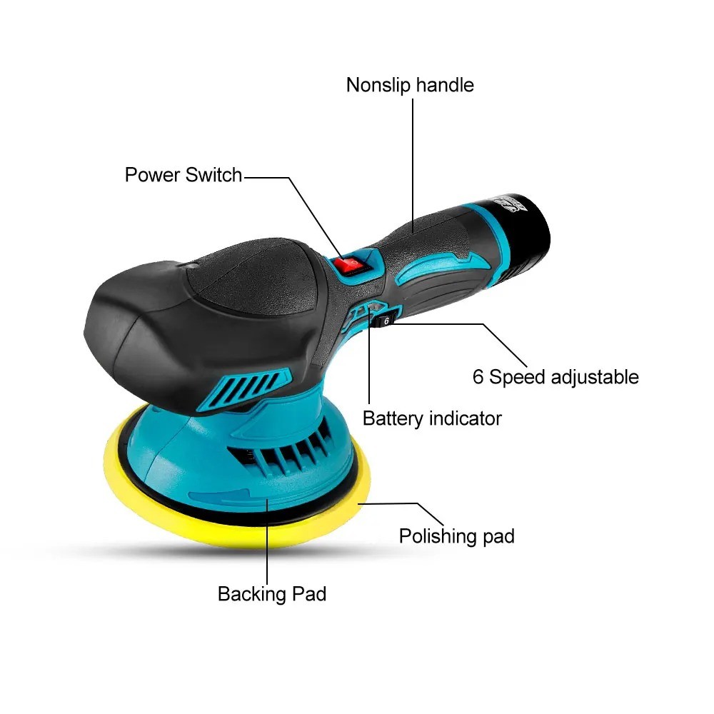 Cordless Car Buffer Polisher Kit Wax Machine for Car Detailing 3Pcs 18v ...