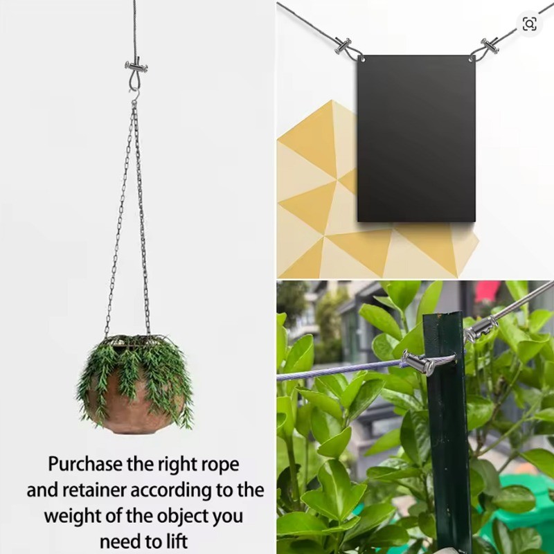 10Pcs Adjustable Double-Hole Wire Rope Locking Clamp Durable Metal ...