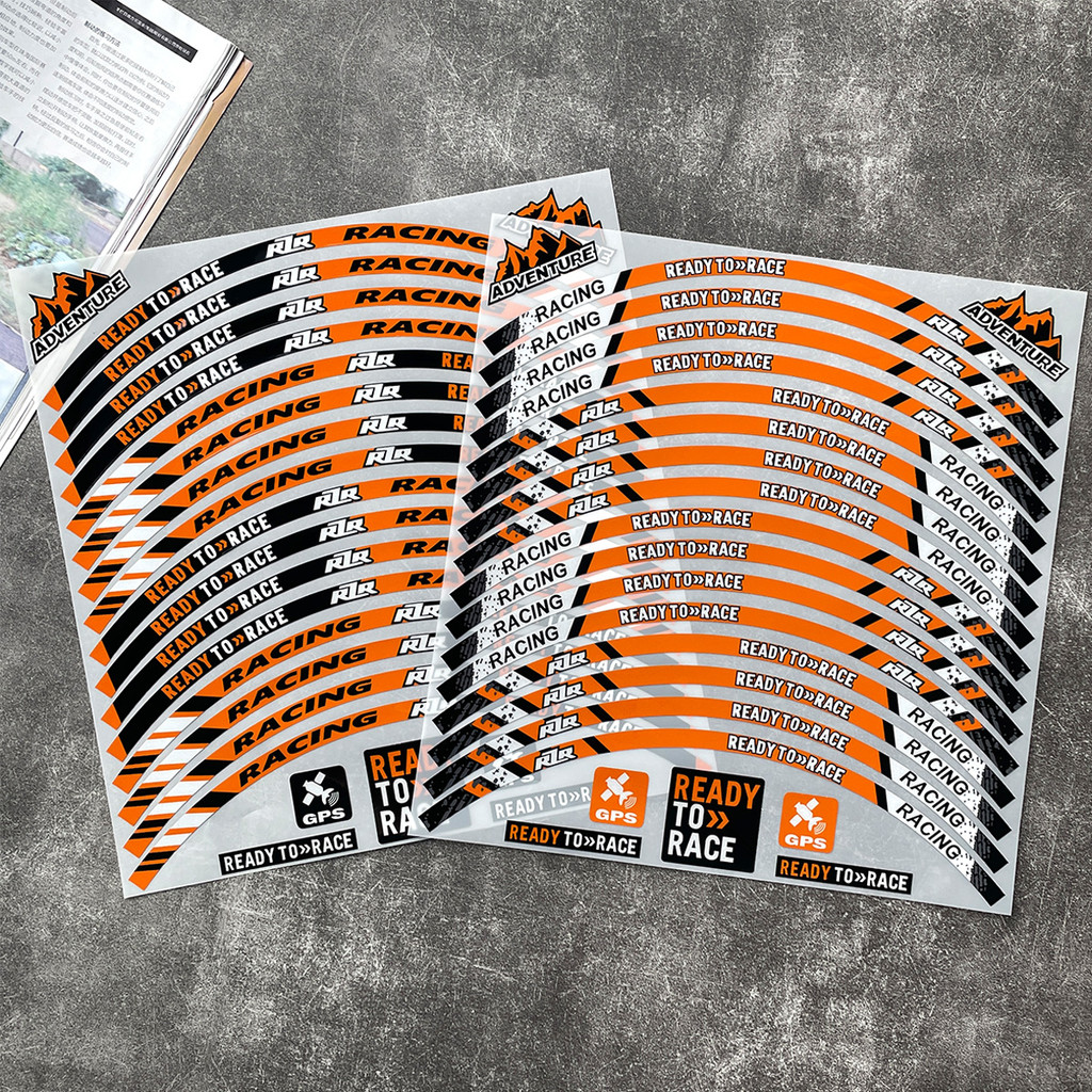 17 inch Motorcycle wheel Sticker to Race Hub Decals Rim Stripe Tape for ...