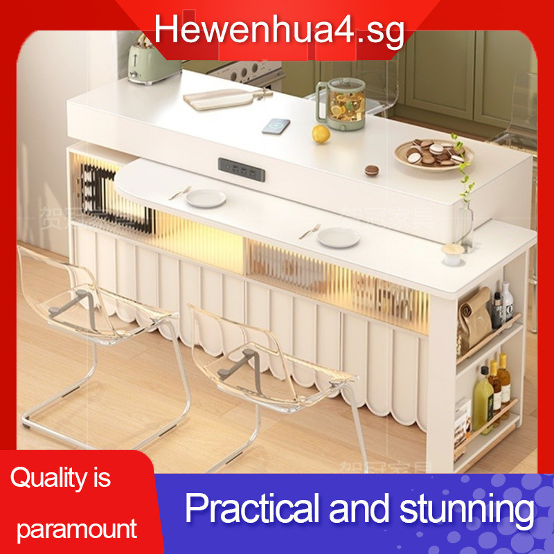 Island Dining Table Rock Slab Table Retractable Dining Integrated Open ...