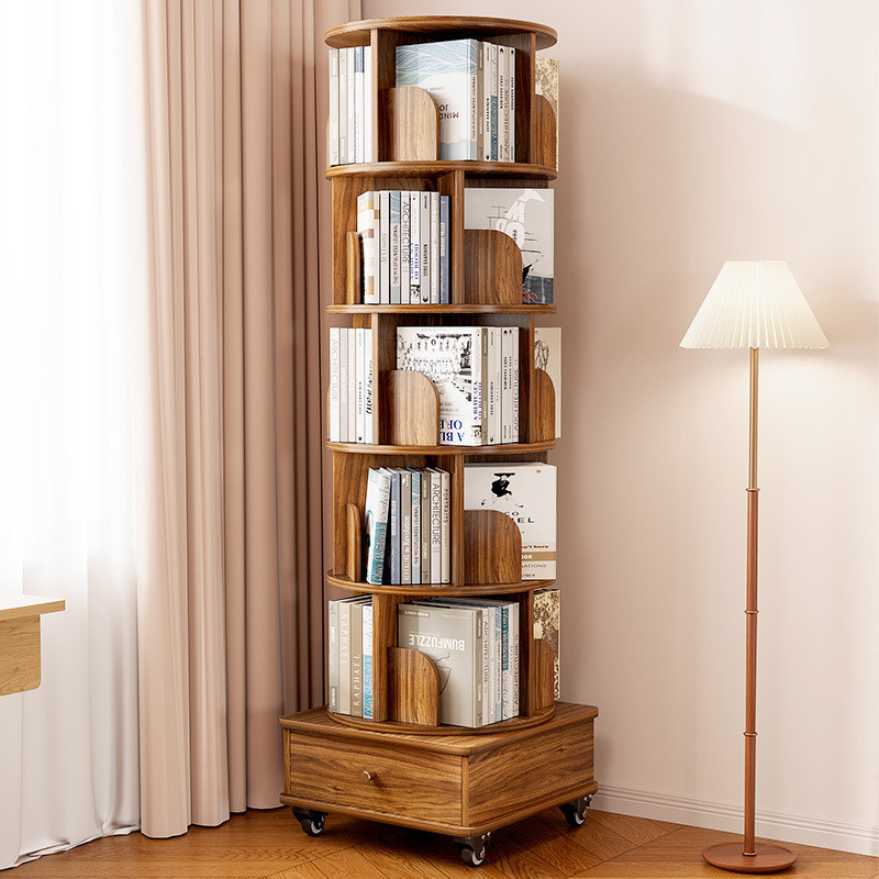 360 degree rotating bookshelf, floor standing storage rack, picture ...