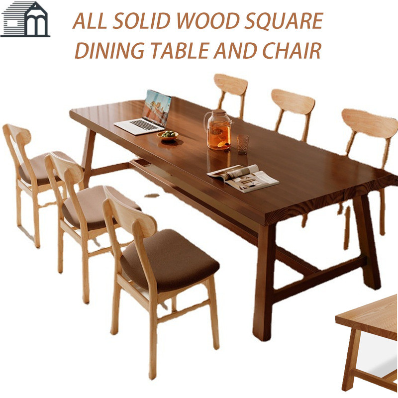 All Solid Wood Square Dining Household Wooden Walnut Rectangular ...