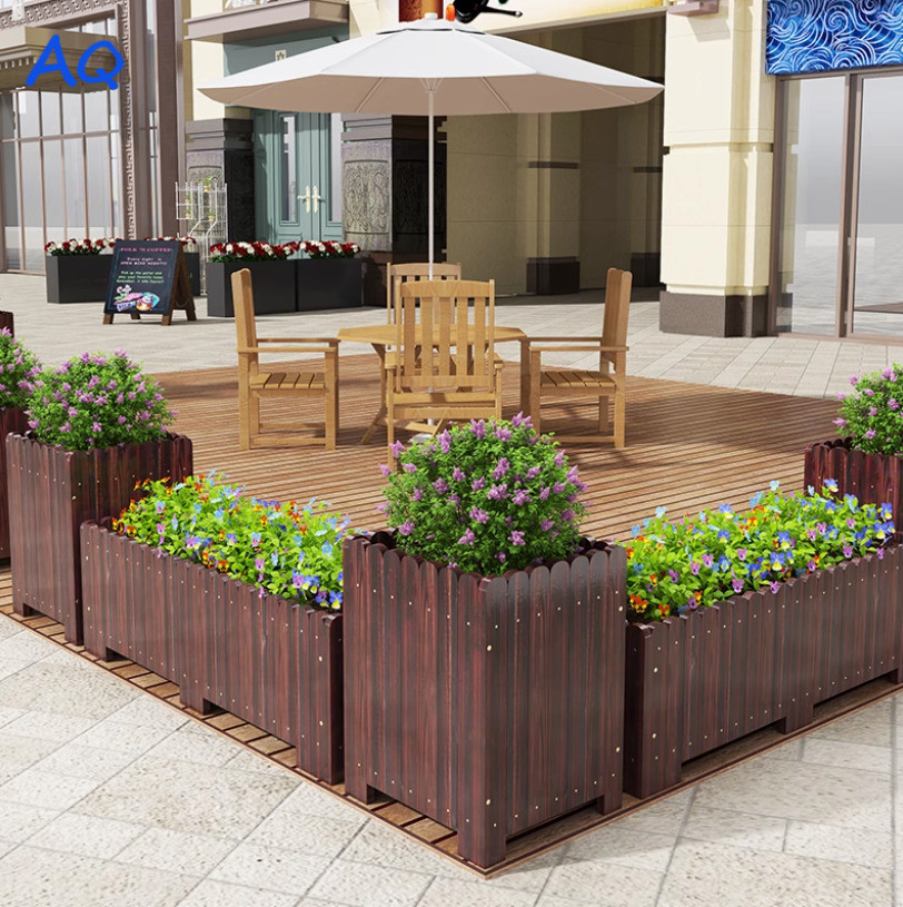 FAQ Rectangular Planter Outdoor Anticorrosive Wood Flower Box ...