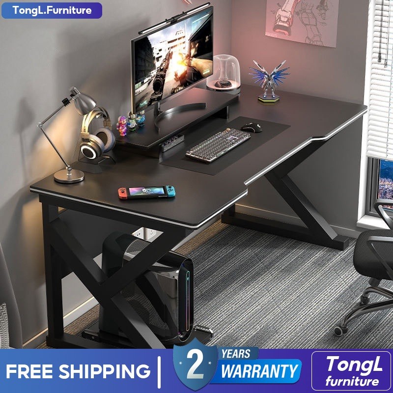 Computer Table Simple Desktop Steel Leg Office Table Bedroom With ...