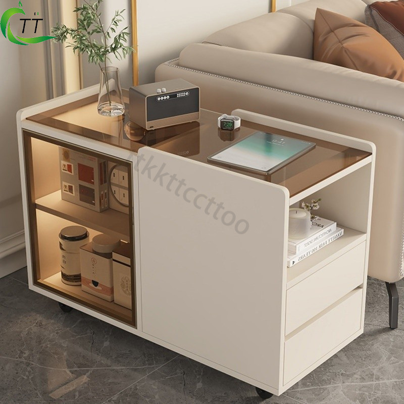 TTKK Coffee Table Slate Glass Sofa Sideboard Solid Wood Modern Simple ...