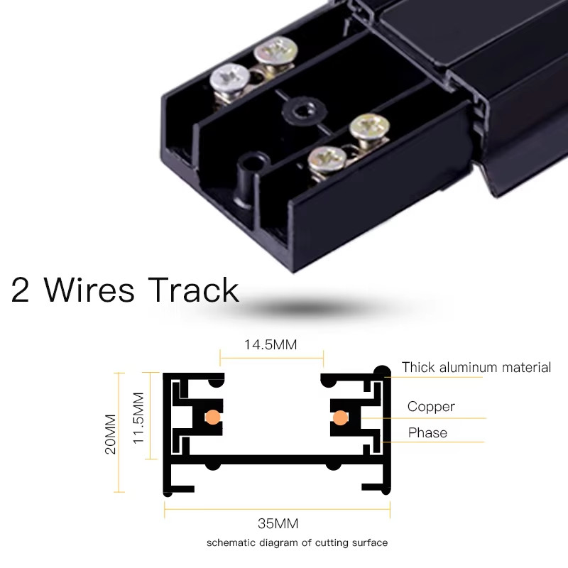 LED Track Light Rails 0.5M Track Rail 2 Wire System Led Track Light ...
