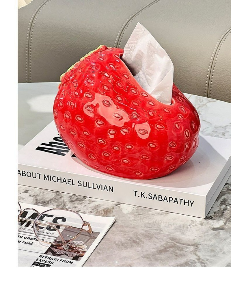Cute Creative Strawberry Tissue Box Household Light Luxury Living Room ...