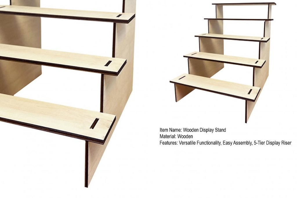 [TM] Rustic Wood Display Rack Craft Fair Display Rack 5-tier Wooden ...
