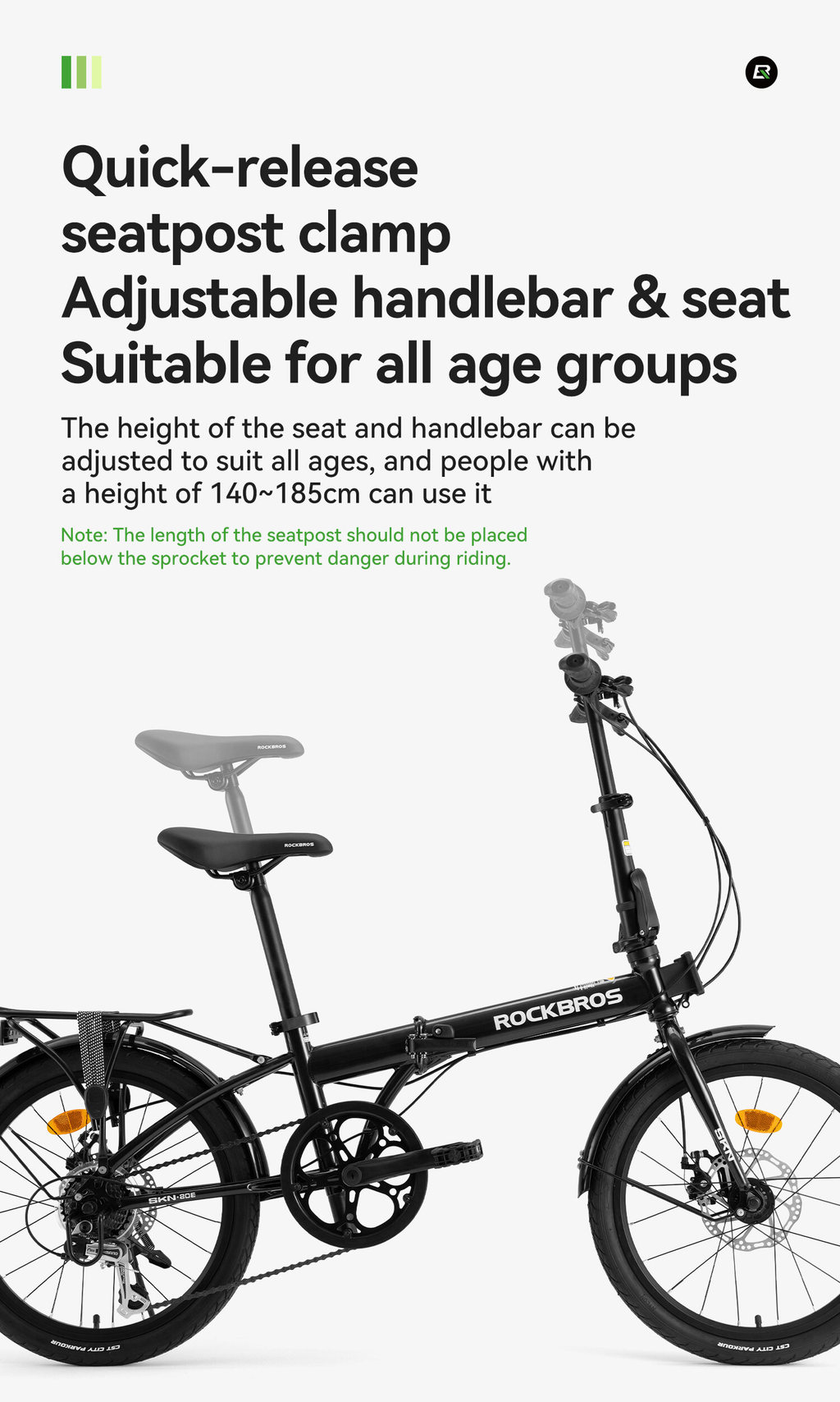 【SG Delivery】ROCKBROS 20-inch Foldable Bike Shimano 7-Speed Disc Brake ...