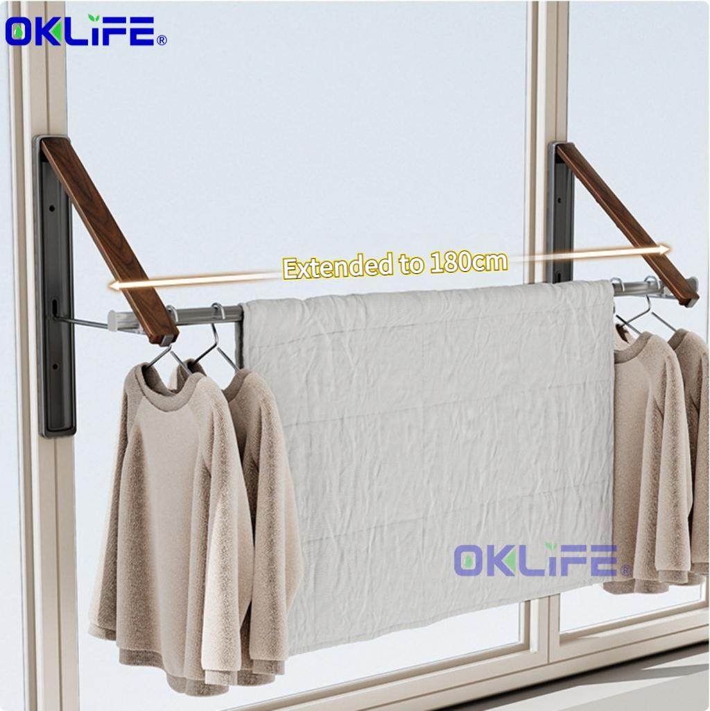 Wall-Mounted Telescopic Foldable Clothes Drying Rack view 3