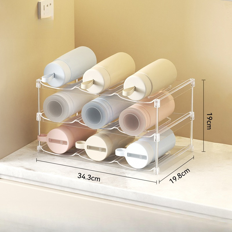 Locaupin Plastic Free-Standing Water Bottle Holder Storage Organizer ...