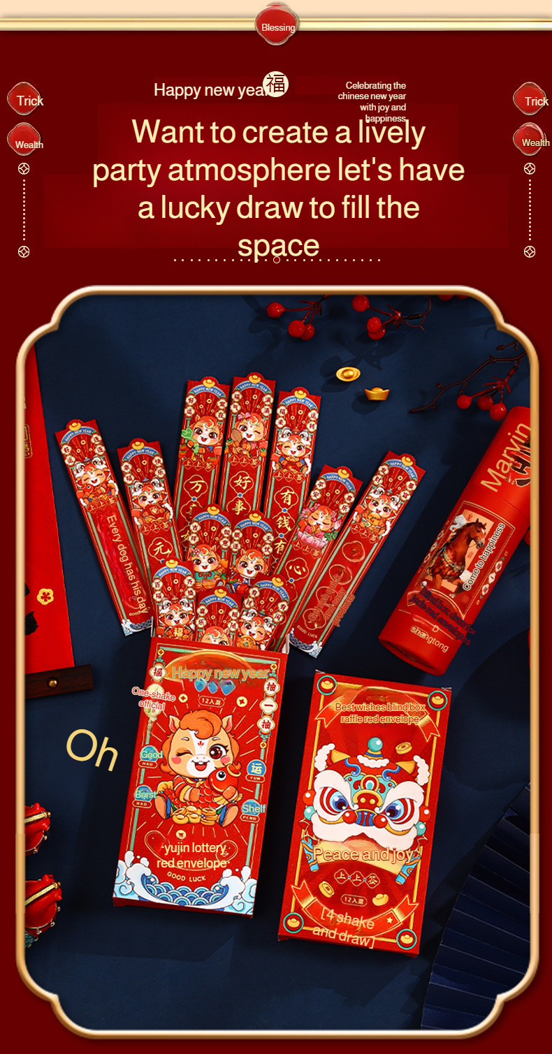 【Surprise Fortune Pack】2026 Horse Year Red Envelope Blind Box With ...