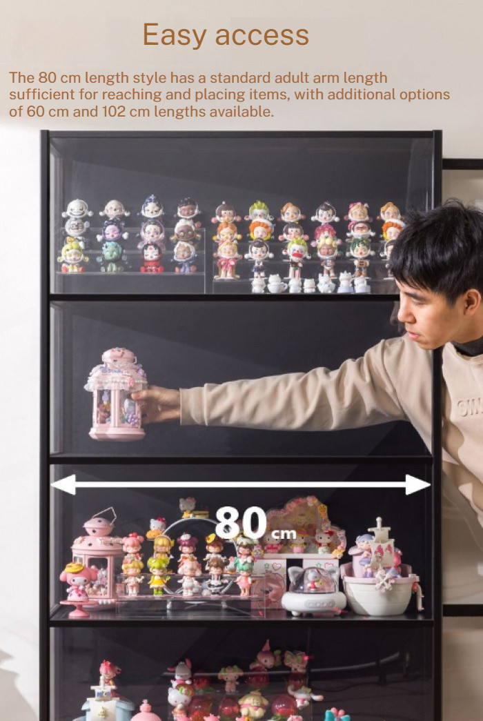 Acrylic And Solid Wood Hand Puppet Blind Box Display Cabinet Lighted ...