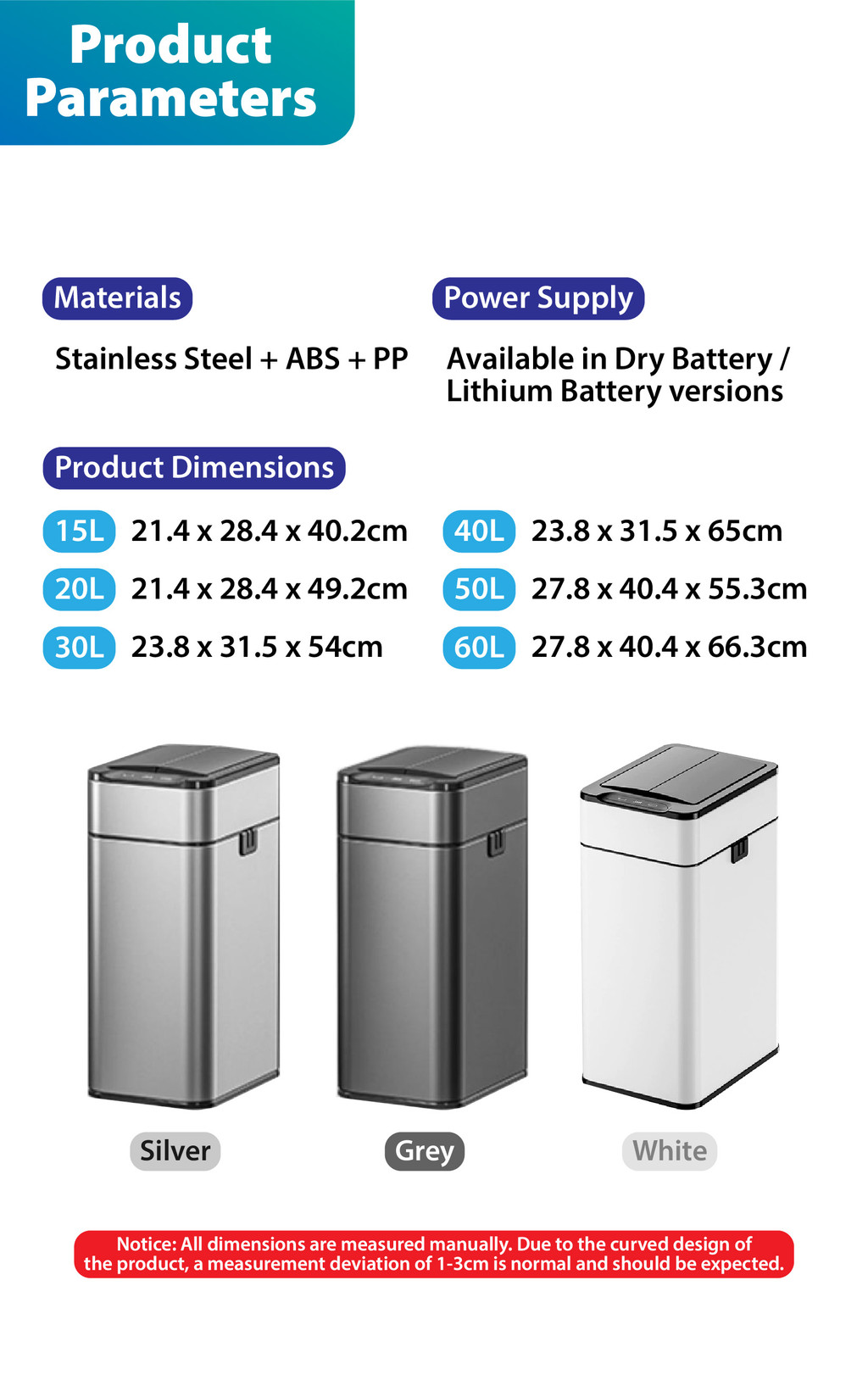 [SG STOCK] Stainless Steel Smart Sensor Dustbin | Motion Sensor ...