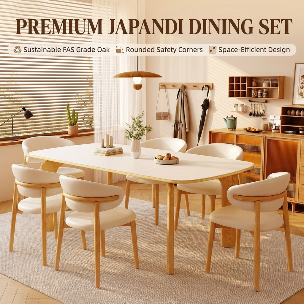 Free Installation⚡Sintered Stone Dining Table Set with Solid Wood ...