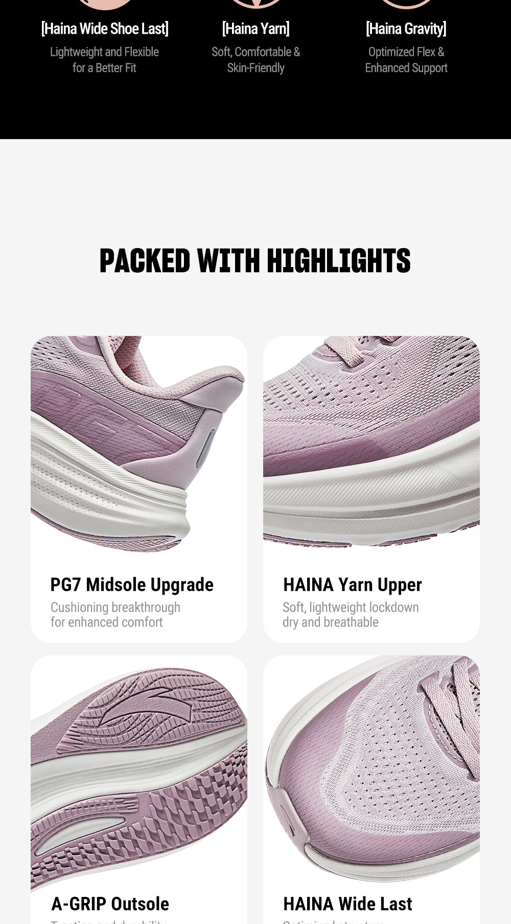 ANTA Women PG7 Travel 3 Sports Running Shoes Widefoot Breathable ...