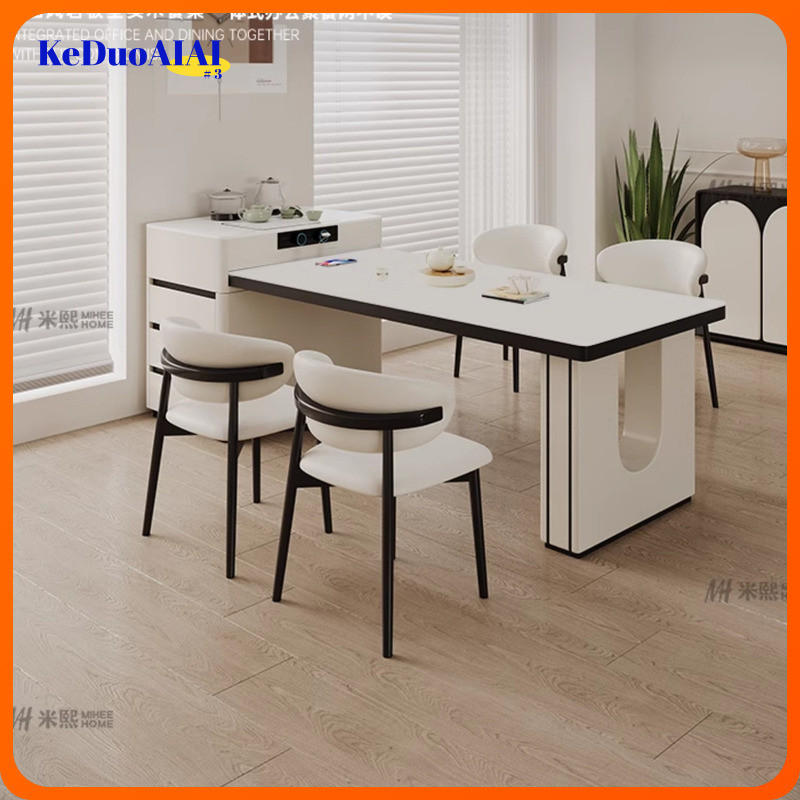 Cream Style Solid Wood Island Dining Table Integrated Modern Simple ...