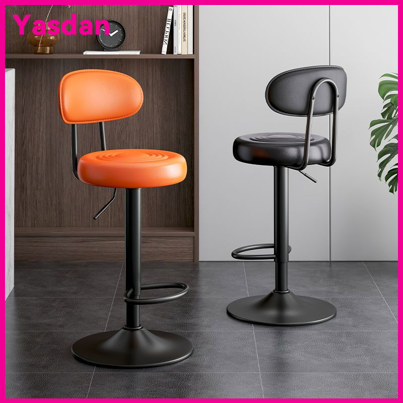 Bar Chair Modern Simple Swivel High Orange Back Chair Front Desk Cash ...