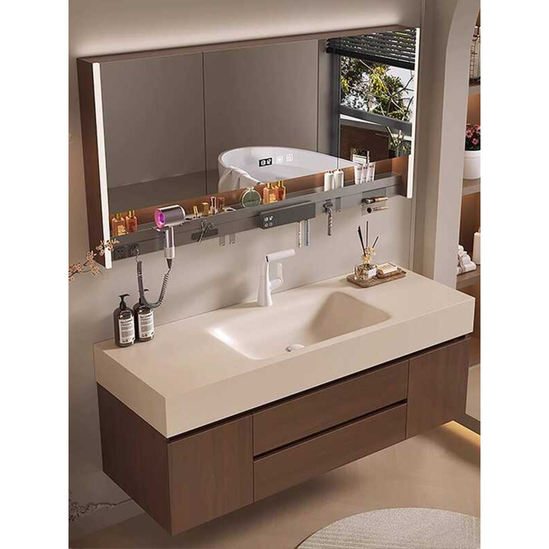 2025 New Hot-Bent Integrated Basin Vintage Style Bathroom Set Washroom ...