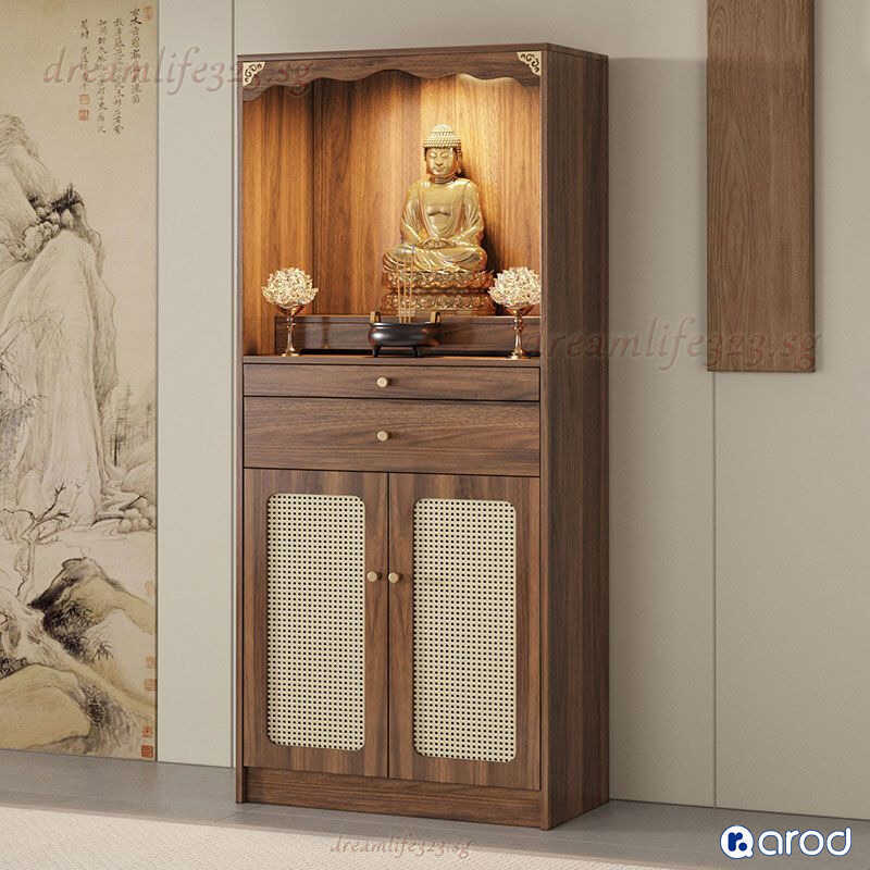 AROD Altar Table Buddha Cabinet & Shrine With Wealth God Altar, Guanyin ...