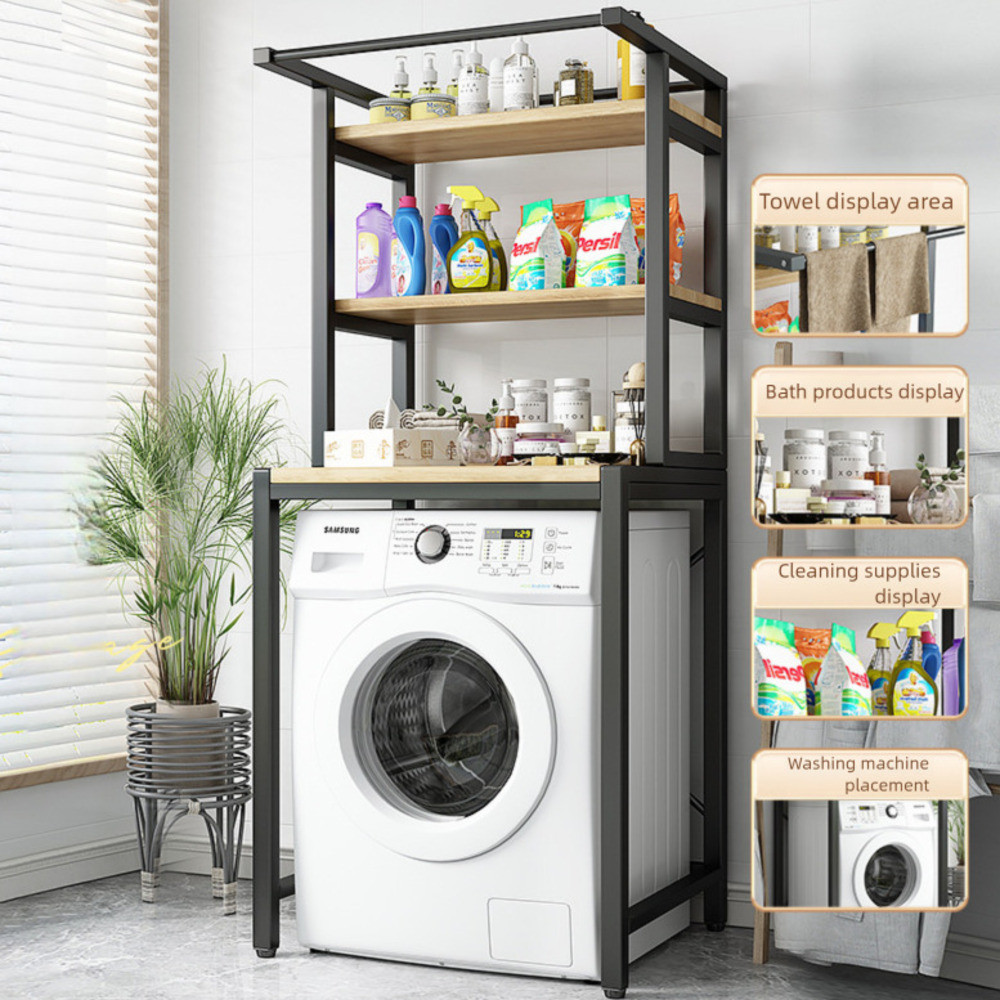 【SG Stock】Washing Machine Rack Floor Storage Rack Toilet Above Storage ...