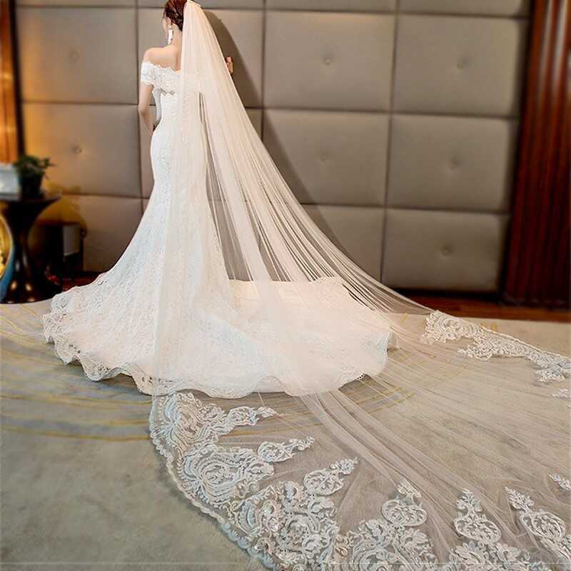 2025 New Style Korean Style Bridal Long Style 3m Lace Travel Shooting ...