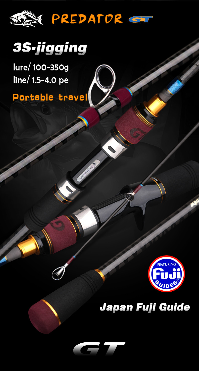 NEW PREDATOR Japan Fuji Guide jigging rod 1.8M/1.98M 3S portable travel ...