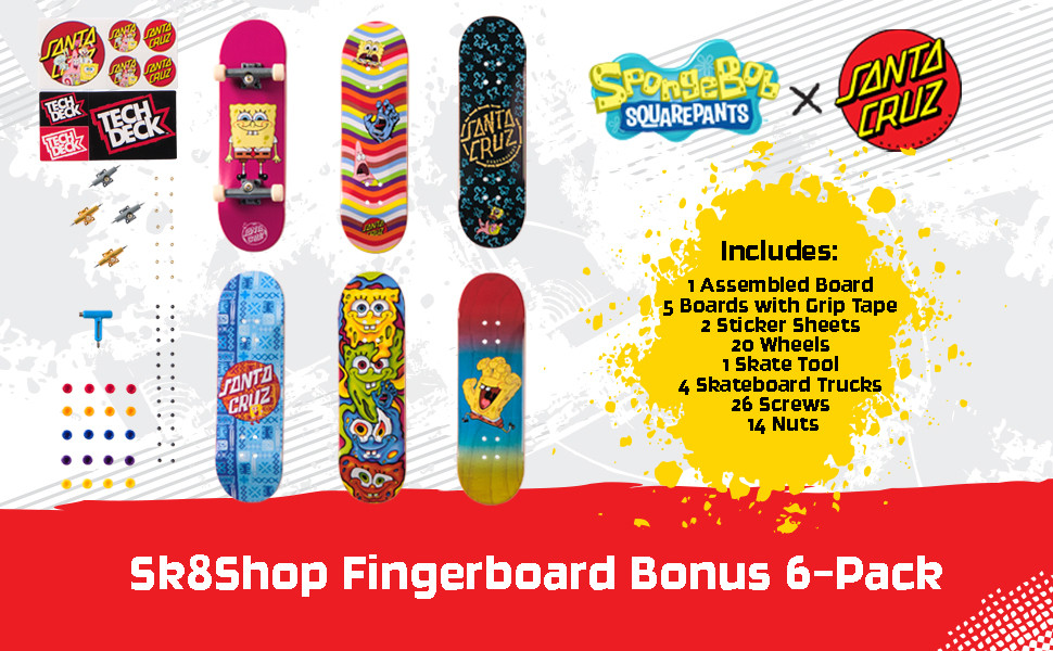 Tech Deck, Ultra DLX Planche à doigts 4-Pack, Element Skateboards, Mini planches à roulettes à collectionner et personnalisables, Jouet pour enfants de 6 ans et plus