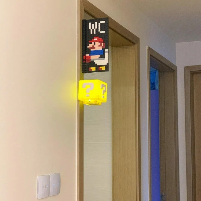 SGP HOT! Handmade Diy Assembled Building Blocks Wc Bathroom Toilet Sign ...