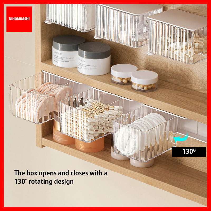 Easy Open Rotating Storage Box Makeup Organizer Wall Mounted Cabinet ...