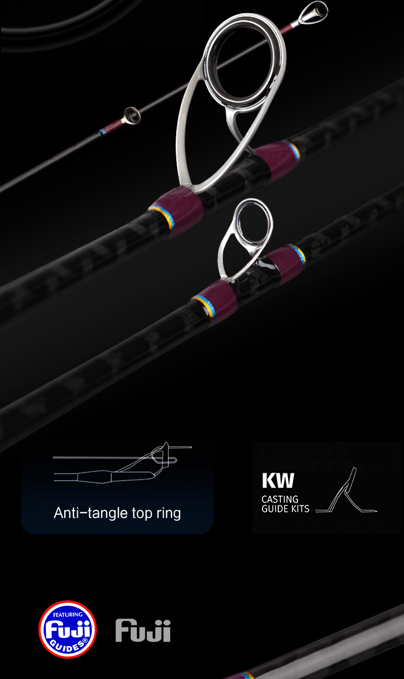 NEW PREDATOR Japan Fuji Guide jigging rod 1.8M/1.98M 3S portable travel ...