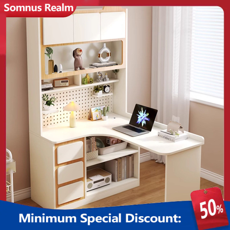 Solid Wood Kids Table And Chair Bedroom Corner Desk Integrated Study ...