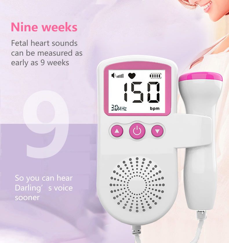 Portable Fetal Doppler Baby Heartbeat Monitor | LCD Display | High ...