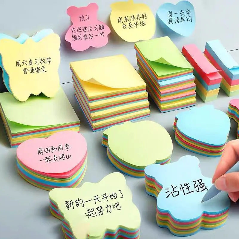 100 Sheets Post It Note Colorful Memo Stickers Pad Marker Sticker Paper ...
