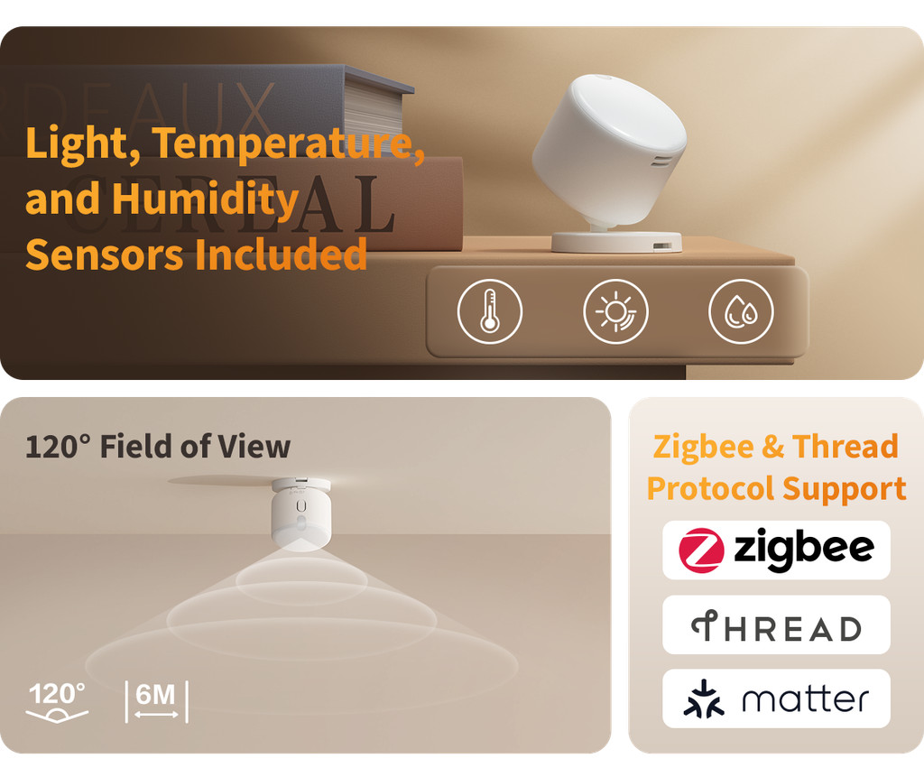 Aqara Presence Multi-Sensor FP300 (support Zigbee and Thread)Works with ...