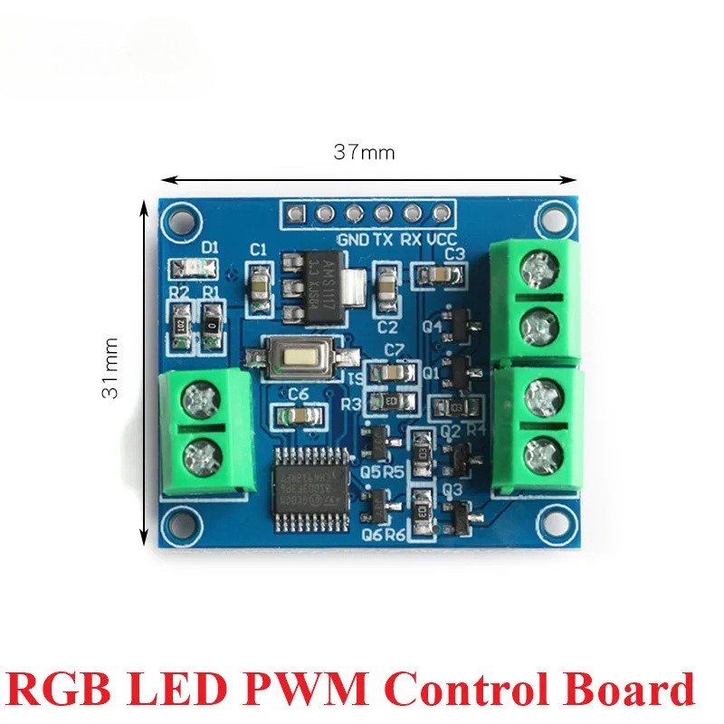 RGB LED Light PWM Control Board Dimmer Programmable Full Color ...
