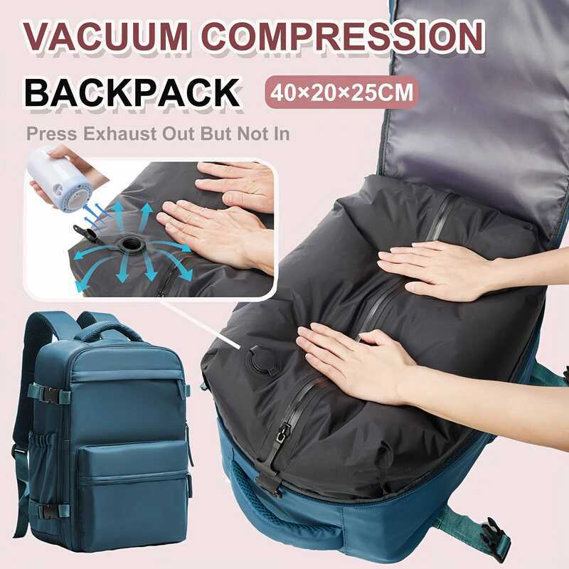 Ryanair Cabin Backpack - Lightweight & Compressible with Vacuum Storage ...