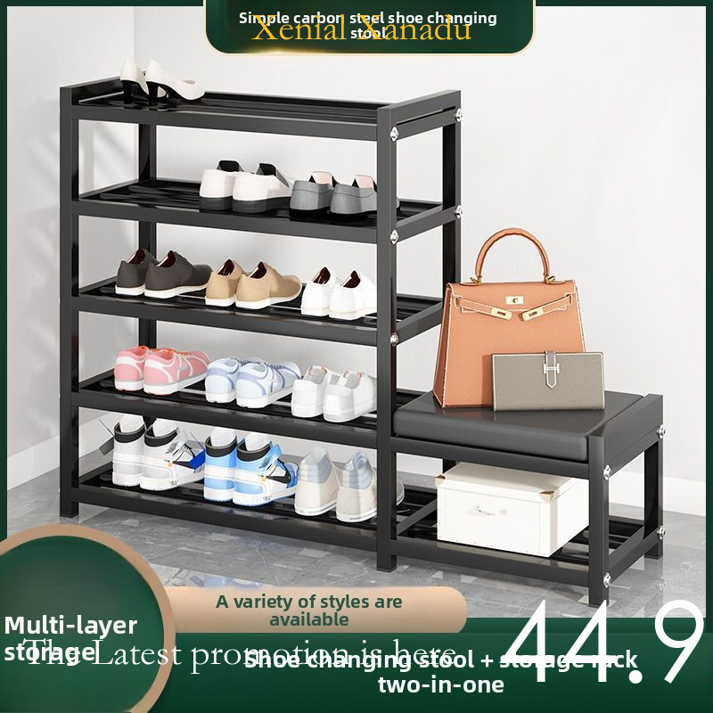 Doorway Stool Shoe Rack Living Room Shoe Changing Home Simple Stainless ...