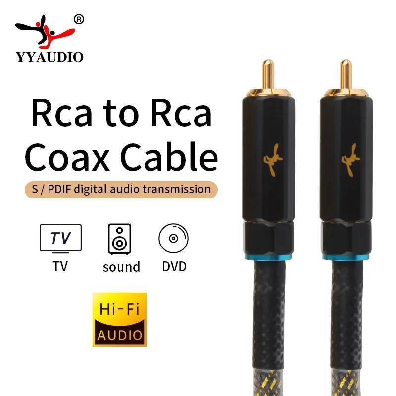 RCA to RCA Cable Digital Coaxial Audio Cable Subwoofer Cable SPDIF Male ...